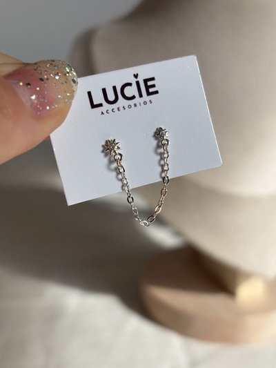 Aros doble cadenita | Plata 925