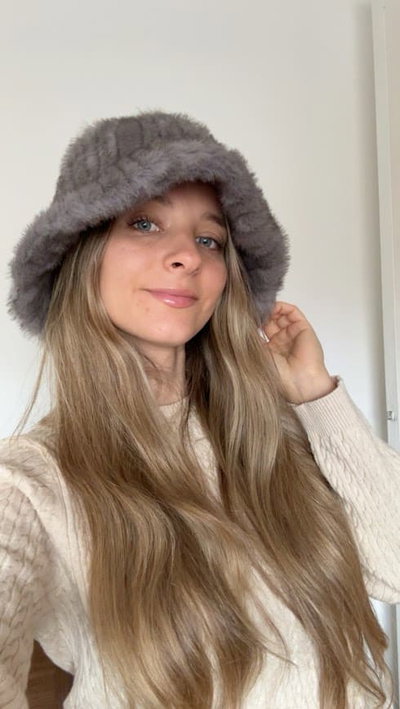 Gorro piel Gris
