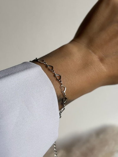 Pulsera corazones silver