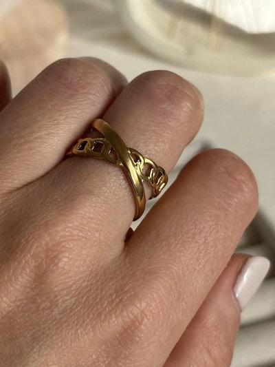 Anillo trenzado Sira gold