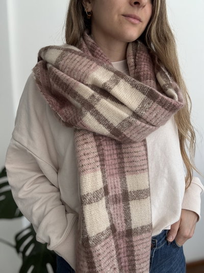 Bufanda cuadrillé rosa