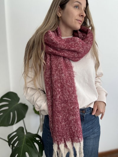 Bufanda bordo jaspeada