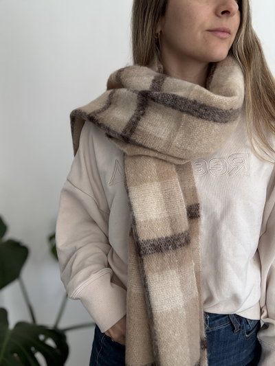 Bufanda cuadrillé beige