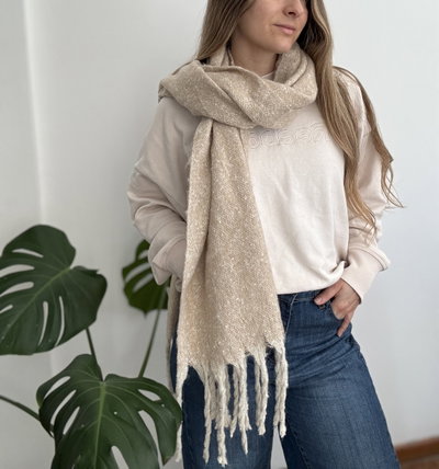 Bufanda nube beige jaspeada