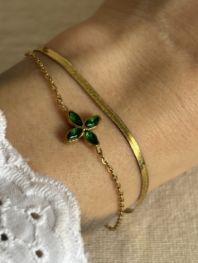 Pulsera doble Leclerc verde