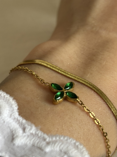 Pulsera doble Leclerc verde