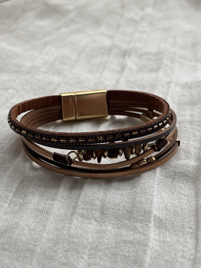 Pulsera imantada Rafaella marrón