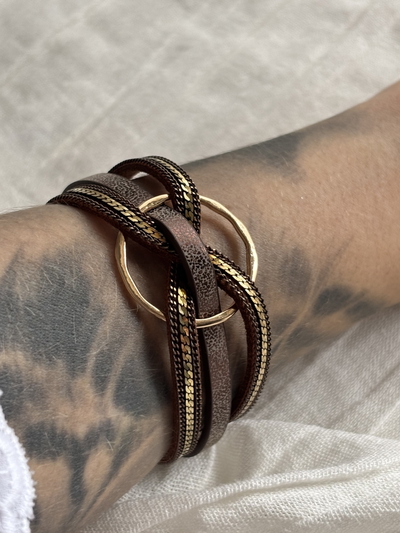 Pulsera imantada Filomena marrón