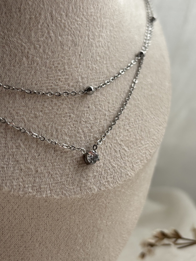 Collar doble Carol silver
