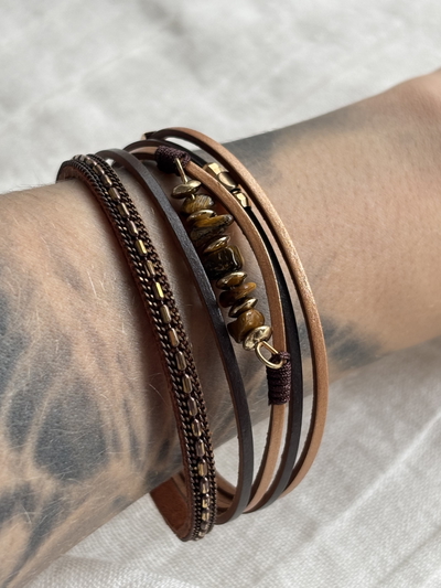 Pulsera imantada Rafaella marrón