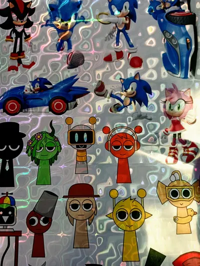 Plancha de Stickers Holográficos 