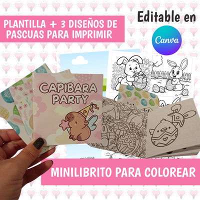 LIBRITOS PARA COLOREAR PASCUAS + PLANTILLA EDITABLE