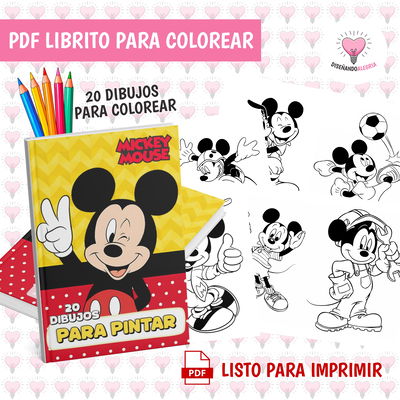 PDF LIBRO PARA COLOREAR MICKEY