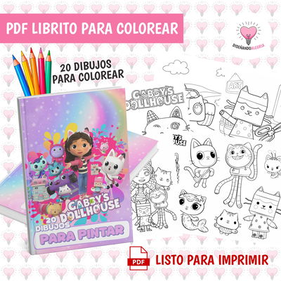 PDF LIBRO PARA COLOREAR GABBY Y LA CASA DE MUÑECAS