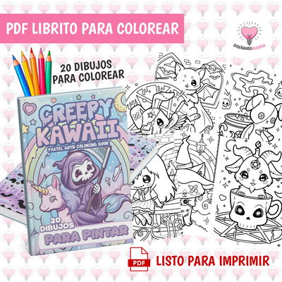 PDF LIBRO PARA COLOREAR HALLOWEEN CREEPY KAWAII