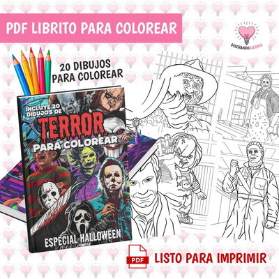 PDF LIBRO PARA COLOREAR HALLOWEEN PELIS DE TERROR