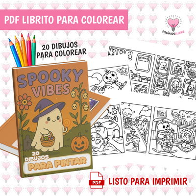 PDF LIBRO PARA COLOREAR HALLOWEEN SPOOKY VIBES