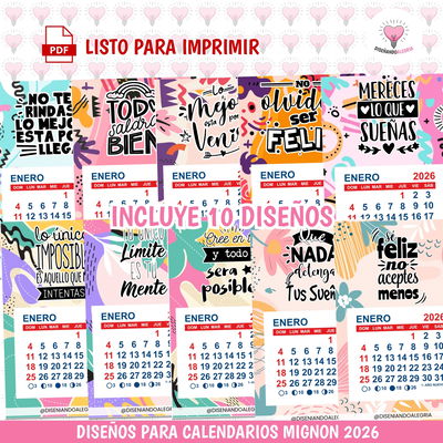 DISEÑOS PARA CALENDARIOS 2026 IMPRIMIBLE