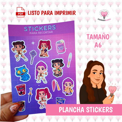 PLANCHA STICKERS A6 PDF GUERRERAS