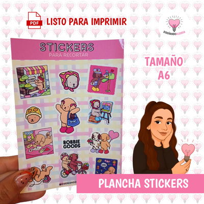 PLANCHA STICKERS A6 PDF BOBBIE GOODS