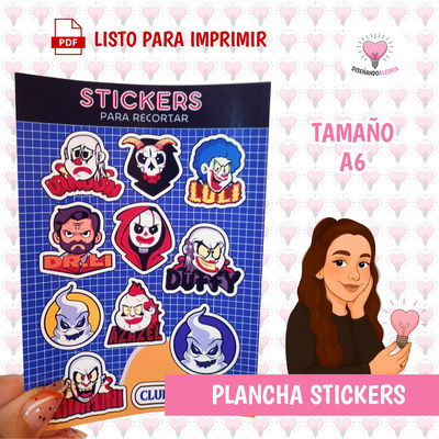 PLANCHA STICKERS A6 PDF CLUB MISTERIO
