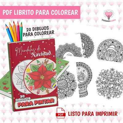 PDF LIBRO PARA COLOREAR MANDALAS NAVIDAD