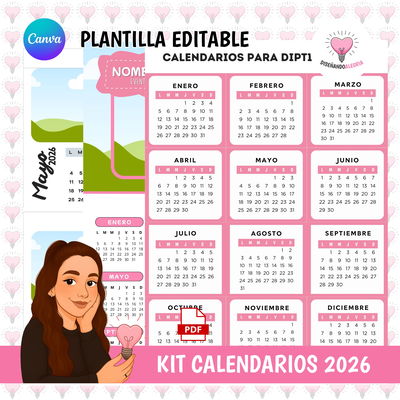 KIT DE PLANTILLAS CALENDARIOS 2026