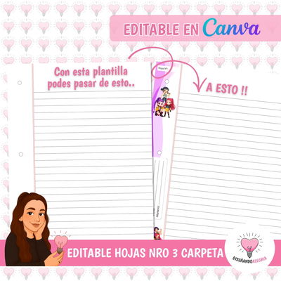 HOJAS PARA CARPETA NRO 3 EDITABLES