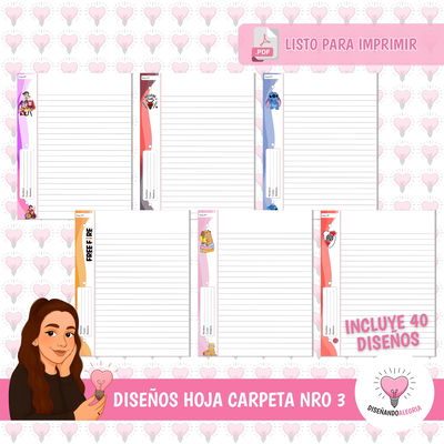 DISEÑOS HOJAS DE CARPETAS NRO 3 - PACK 1 -