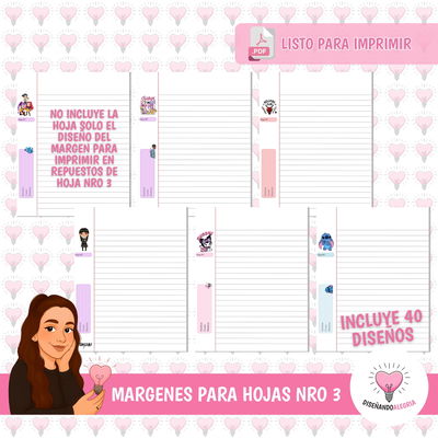 MARGENES PARA HOJAS NRO 3 - PACK 1 -
