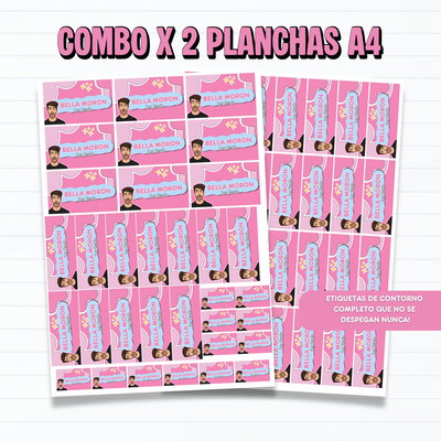 Combo x2 Planchas de Etiquetas Escolares 