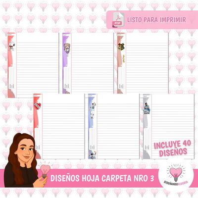 DISEÑOS HOJAS DE CARPETAS NRO 3 - PACK 2 -