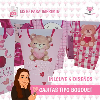 CAJITAS TIPO BOUQUET SAN VALENTIN
