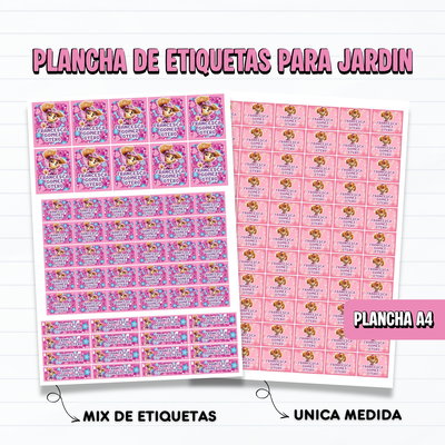 Plancha A4 Etiquetas Jardín