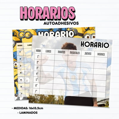 Horarios autoadhesivos