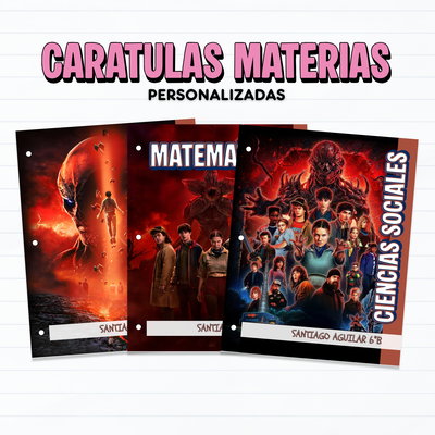 Caratulas Escolares x6 Personalizadas