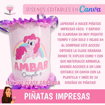 ACCESO DISEÑOS PIÑATAS IMPRESAS (INCLUYE CLASE GRABADA)