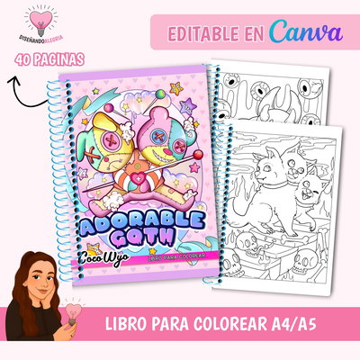  LIBRO PARA COLOREAR ADORABLE GOTH