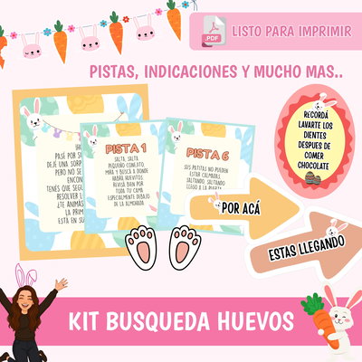 KIT IMPRIMIBLE BUSQUEDA DE HUEVOS PASCUAS 2026