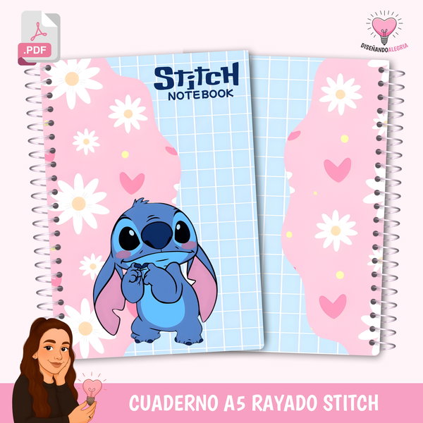 CUADERNO RAYADO A5 STITCH