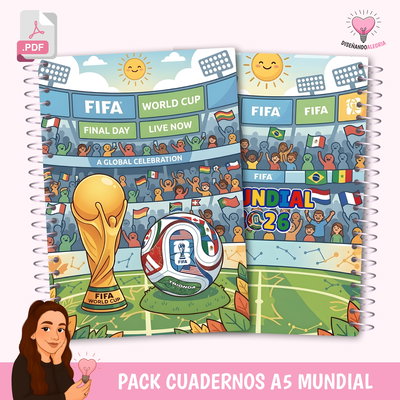 PACK CUADERNOS MUNDIAL 2026 