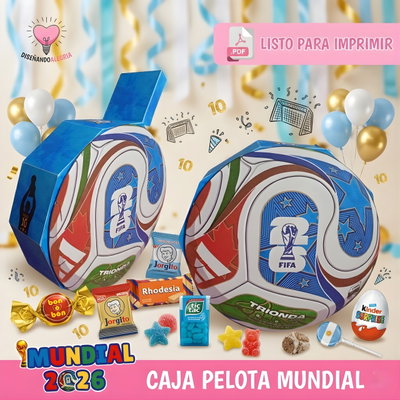 CAJA GOLOSINERA PELOTA