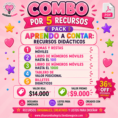 COMBO 5 RECURSOS - APRENDIENDO A CONTAR