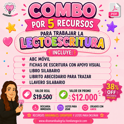 COMBO 5 RECURSOS - LECTOESCRITURA