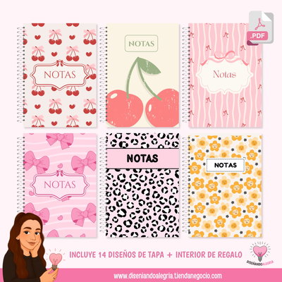 PACK 14 TAPAS A5 + INTERIOR DE REGALO