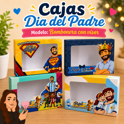 CAJAS BOMBONERAS CON VISOR DÍA DEL PADRE