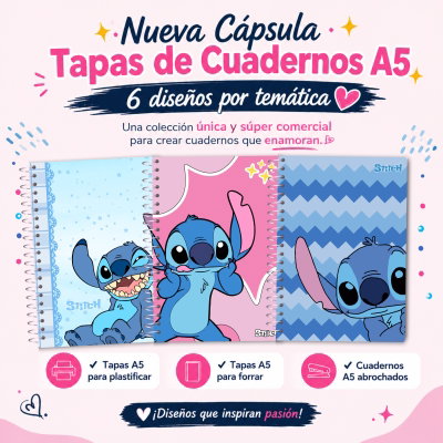 TAPAS CUADERNOS A5 STITCH