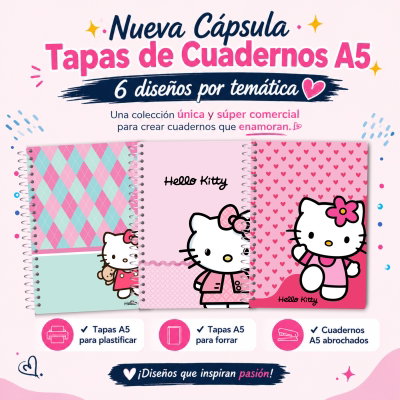 TAPAS CUADERNOS A5 HELLO KITTY