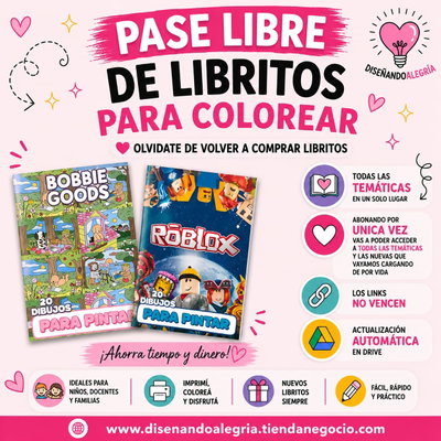 PASE LIBRE LIBRITOS PARA COLOREAR (130 temáticas)