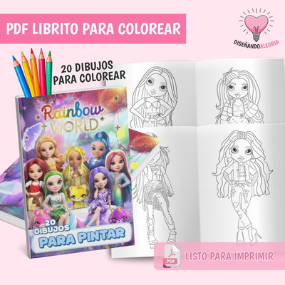 PDF LIBRO PARA COLOREAR RAINBOW WORLD